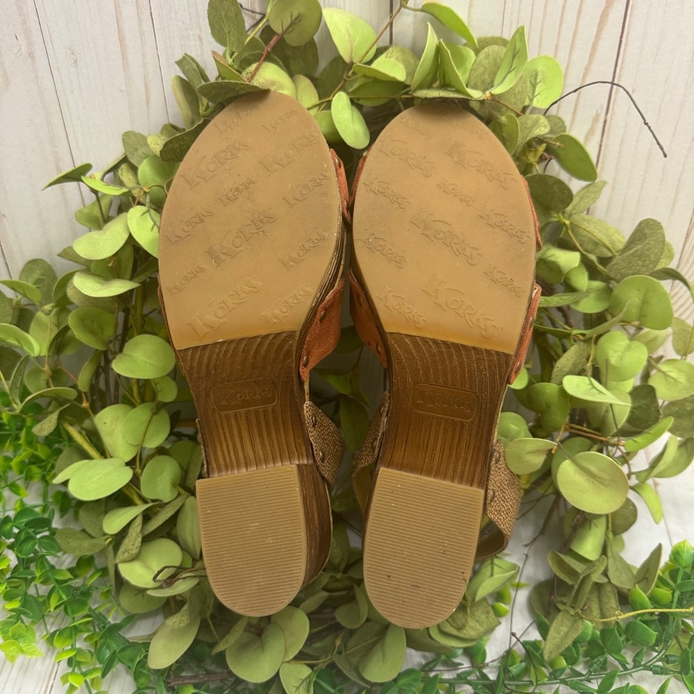 Korks Mia Platform Sandals In Rust Size 9 - image 5
